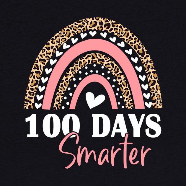 100 Days Smarter Happy 100th Days of School Rainbow Leopard by Th_Virtuoso_Art